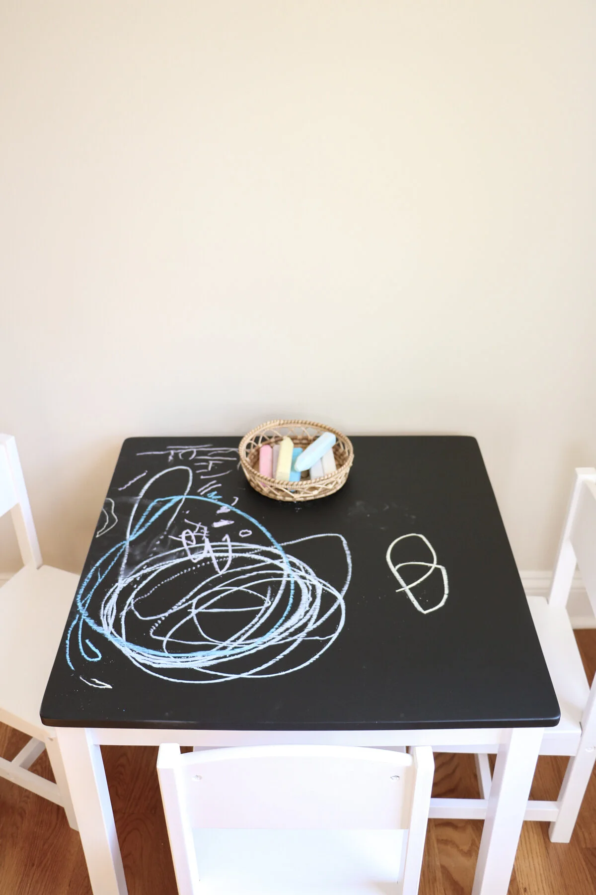 DIY Kids Art Table Makeover Chalkboard Top root dwell